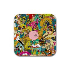 Cartoon Wallpapers Rubber Square Coaster (4 Pack) by Jancukart