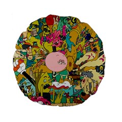 Cartoon Wallpapers Standard 15  Premium Flano Round Cushions