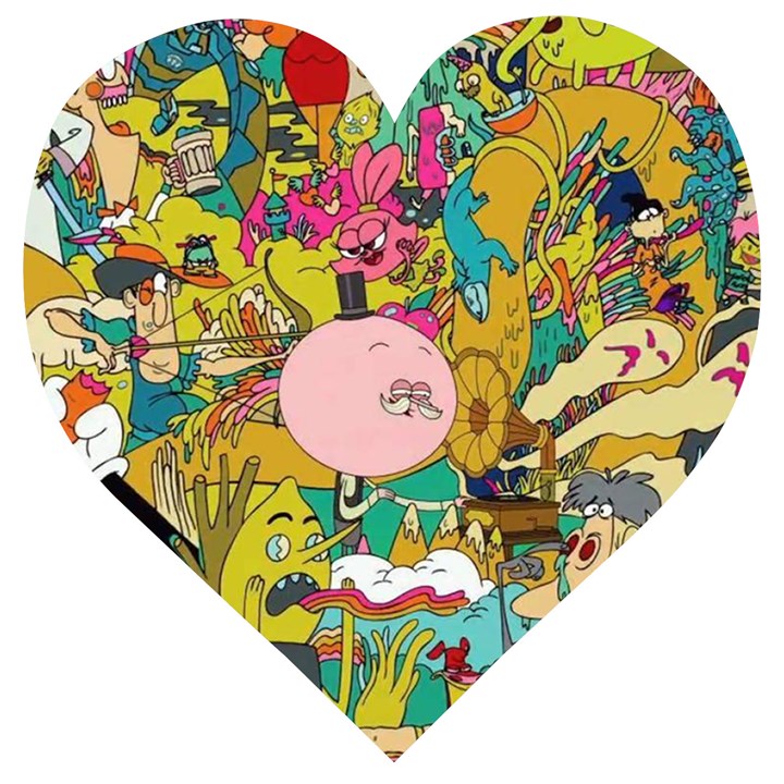 Cartoon Wallpapers Wooden Puzzle Heart