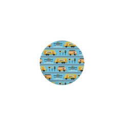 Buses-cartoon-pattern-vector 1  Mini Buttons