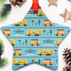 Buses-cartoon-pattern-vector Ornament (star)