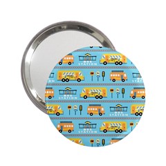 Buses-cartoon-pattern-vector 2 25  Handbag Mirrors by Jancukart