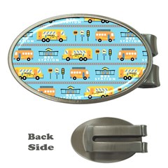 Buses-cartoon-pattern-vector Money Clips (oval)  by Jancukart