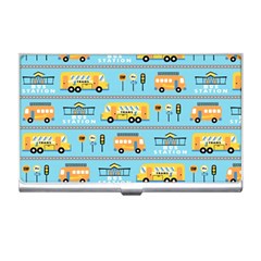 Buses-cartoon-pattern-vector Business Card Holder by Jancukart