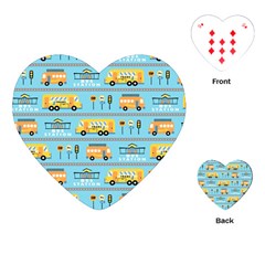 Buses-cartoon-pattern-vector Playing Cards Single Design (heart)