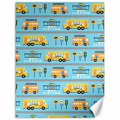 Buses-cartoon-pattern-vector Canvas 12  X 16 