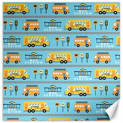 Buses-cartoon-pattern-vector Canvas 16  X 16 