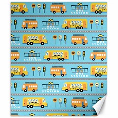 Buses-cartoon-pattern-vector Canvas 20  X 24  by Jancukart