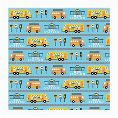 Buses-cartoon-pattern-vector Medium Glasses Cloth by Jancukart