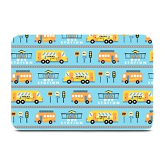 Buses-cartoon-pattern-vector Plate Mats by Jancukart