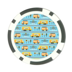 Buses-cartoon-pattern-vector Poker Chip Card Guard by Jancukart