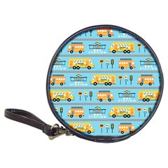 Buses-cartoon-pattern-vector Classic 20-cd Wallets by Jancukart