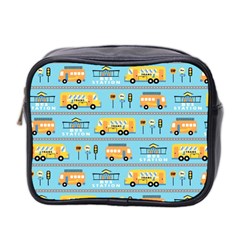 Buses-cartoon-pattern-vector Mini Toiletries Bag (two Sides) by Jancukart