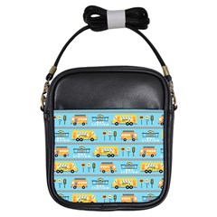 Buses-cartoon-pattern-vector Girls Sling Bag