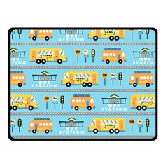 Buses-cartoon-pattern-vector Fleece Blanket (small) by Jancukart