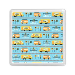 Buses-cartoon-pattern-vector Memory Card Reader (square) by Jancukart