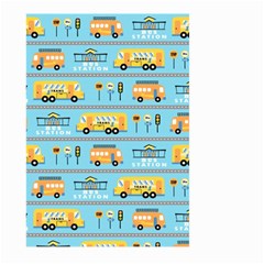 Buses-cartoon-pattern-vector Large Garden Flag (two Sides) by Jancukart