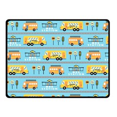 Buses-cartoon-pattern-vector Double Sided Fleece Blanket (small) 