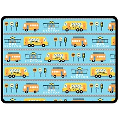 Buses-cartoon-pattern-vector Double Sided Fleece Blanket (large) 