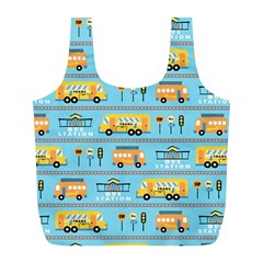 Buses-cartoon-pattern-vector Full Print Recycle Bag (l)