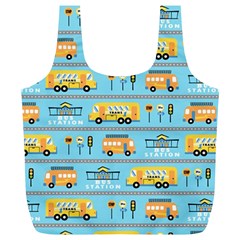 Buses-cartoon-pattern-vector Full Print Recycle Bag (xl)