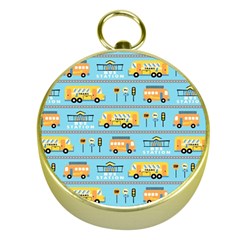 Buses-cartoon-pattern-vector Gold Compasses