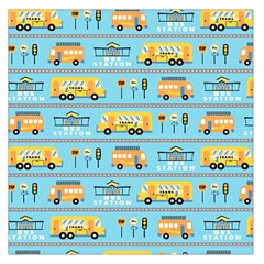 Buses-cartoon-pattern-vector Square Satin Scarf (36  X 36 )