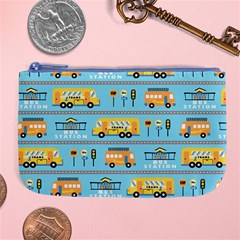 Buses-cartoon-pattern-vector Large Coin Purse by Jancukart