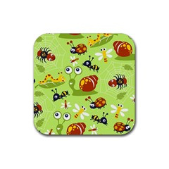 Little-animals-cartoon Rubber Coaster (square)