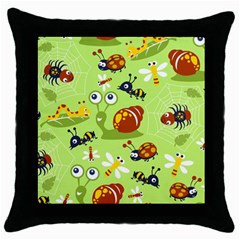 Little-animals-cartoon Throw Pillow Case (black)