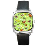 Little-animals-cartoon Square Metal Watch Front