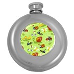 Little-animals-cartoon Round Hip Flask (5 oz) Front