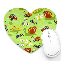 Little-animals-cartoon Heart Mousepads by Jancukart