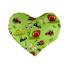 Little-animals-cartoon Standard 16  Premium Heart Shape Cushions