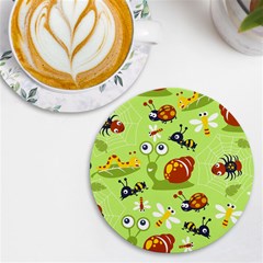 Little-animals-cartoon Uv Print Round Tile Coaster by Jancukart