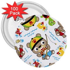 Vector-seamless-pattern-cute-fishing-animals-cartoon 3  Buttons (100 Pack) 