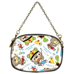 Vector-seamless-pattern-cute-fishing-animals-cartoon Chain Purse (one Side)