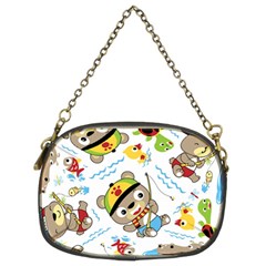 Vector-seamless-pattern-cute-fishing-animals-cartoon Chain Purse (two Sides)