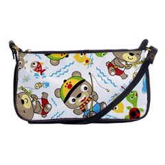 Vector-seamless-pattern-cute-fishing-animals-cartoon Shoulder Clutch Bag