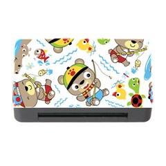 Vector-seamless-pattern-cute-fishing-animals-cartoon Memory Card Reader With Cf by Jancukart