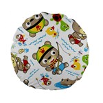 Vector-seamless-pattern-cute-fishing-animals-cartoon Standard 15  Premium Flano Round Cushions Back