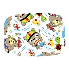 Vector-seamless-pattern-cute-fishing-animals-cartoon Mini Square Pill Box