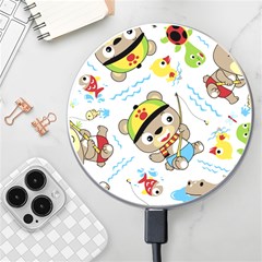 Vector-seamless-pattern-cute-fishing-animals-cartoon Wireless Charger