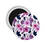 Purple-flower-butterfly-with-watercolor-seamless-pattern 2.25  Magnets Front