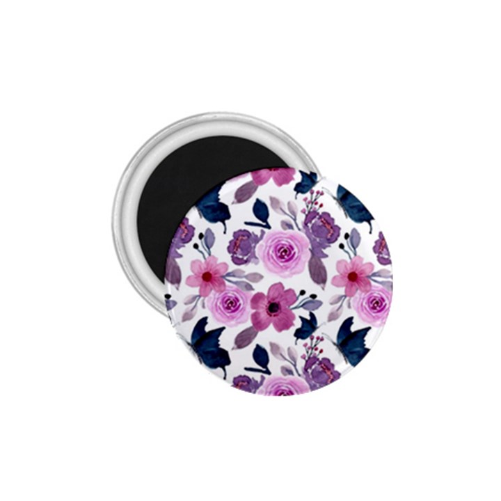 Purple-flower-butterfly-with-watercolor-seamless-pattern 1.75  Magnets