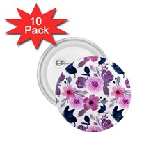 Purple-flower-butterfly-with-watercolor-seamless-pattern 1 75  Buttons (10 Pack)