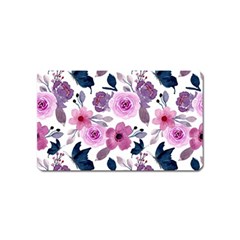 Purple-flower-butterfly-with-watercolor-seamless-pattern Magnet (name Card) by Jancukart