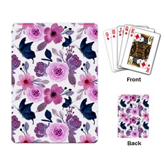 Purple-flower-butterfly-with-watercolor-seamless-pattern Playing Cards Single Design (rectangle)