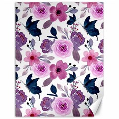 Purple-flower-butterfly-with-watercolor-seamless-pattern Canvas 12  X 16 