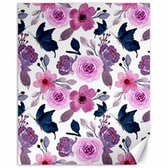 Purple-flower-butterfly-with-watercolor-seamless-pattern Canvas 16  X 20 